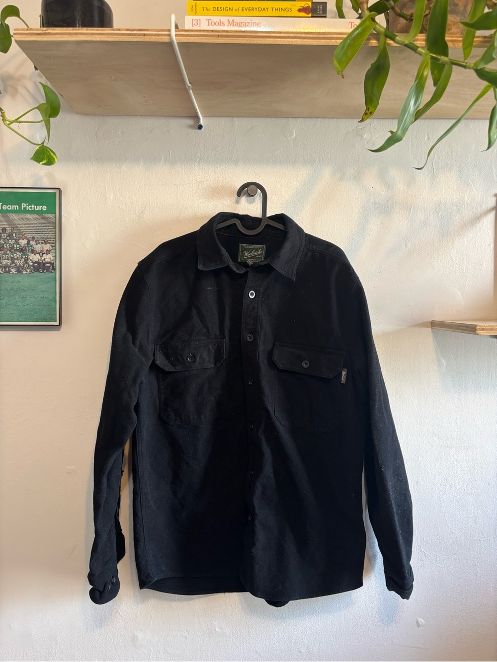 Woolrich Black Button-Up Work Shirt Jacket